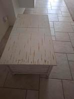 Mooie witte tafel met opbergruimte, Huis en Inrichting, Tafels | Salontafels, Ophalen, 50 tot 100 cm, Zo goed als nieuw, Minder dan 50 cm