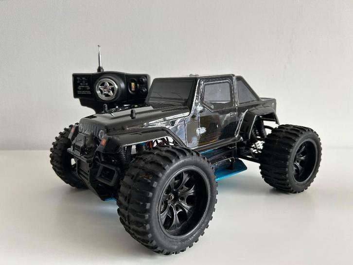 Himoto 1:10 Truck Jeep Wrangler Black Brushless rc auto, Hobby en Vrije tijd, Modelbouw | Radiografisch | Auto's, Gebruikt, Auto offroad