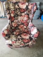 Brocante fauteuil met bloemenprint, Huis en Inrichting, Fauteuils, Ophalen, Gebruikt, 75 tot 100 cm, Stof