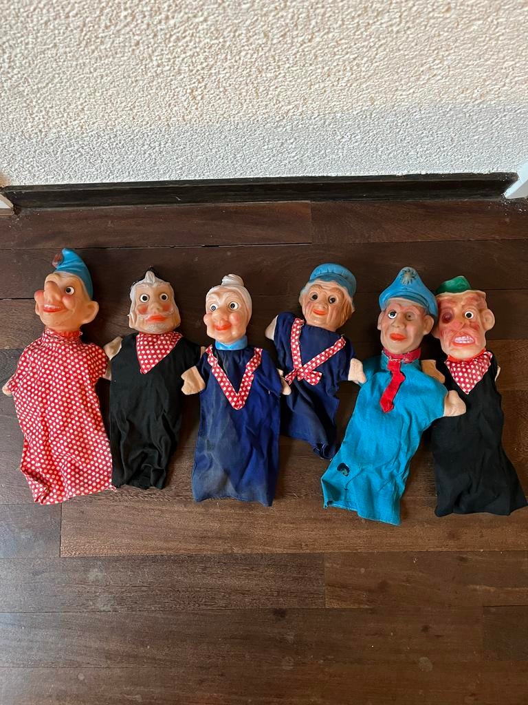 Poppenkastpoppen Vintage Handpoppen Set, Antiek en Kunst, Ophalen of Verzenden