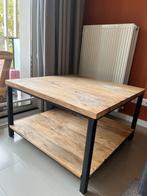Eiken Salontafel 80x80 - Massief Hout & Stalen Poten, Huis en Inrichting, Tafels | Salontafels, Ophalen, Gebruikt, 50 tot 75 cm