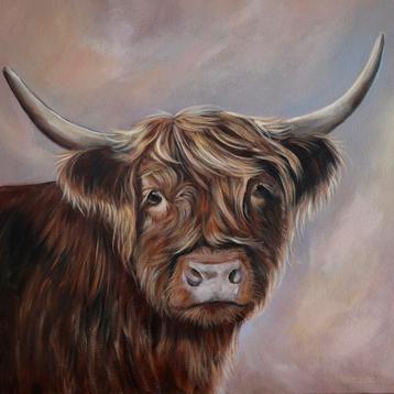 Schilderij schotse hooglander orgineel beschikbaar voor biedingen