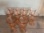 Franse Rosaline Swirl roze likeur glazen vintage glaasjes, Antiek en Kunst, Ophalen of Verzenden