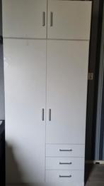 Witte Kledingkast met Lades en Hangruimte, Overige materialen, 200 cm of meer, Zo goed als nieuw, Modern