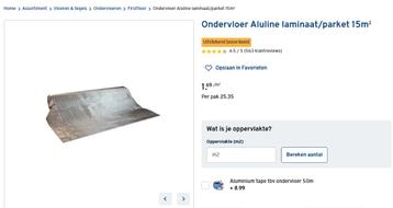 Firstfloor Ondervloer Aluline laminaat/parket beschikbaar voor biedingen