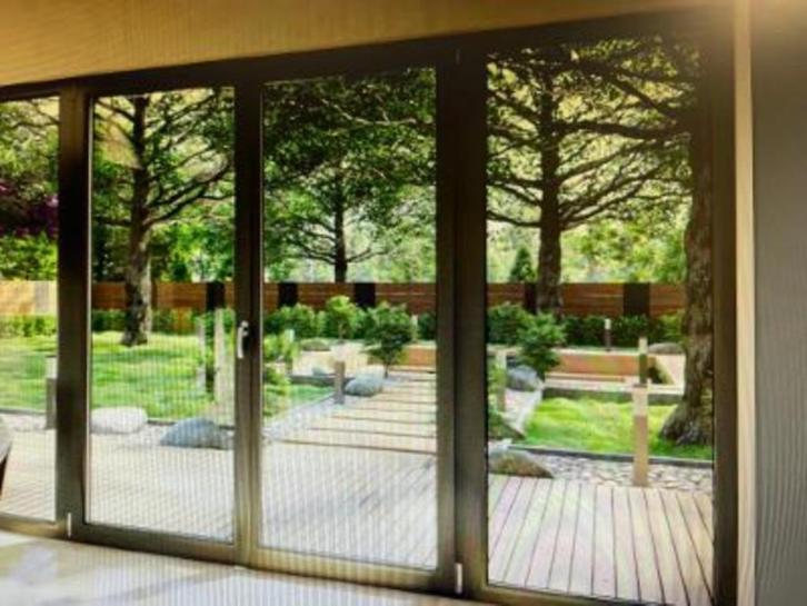 Balkondeuren/ kunststof / zwart 4000 x 2200, Doe-het-zelf en Verbouw, Kozijnen en Schuifpuien, Nieuw, Deurkozijn, Kunststof, 150 tot 225 cm