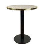 Bistrotafel marmerlook 60 rond tafelblad met messing rand in, Inductorstraat 9 b Veenendaal, Nieuw, Ophalen of Verzenden, EDV Online B.V.