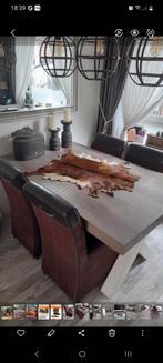 Leen Bakker Lynn Eettafel + Stoelen, Huis en Inrichting, Tafels | Eettafels, Gebruikt, 100 tot 150 cm, Ophalen of Verzenden, 150 tot 200 cm