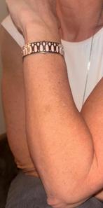 Les georgettes zilveren armband bangle met roze leer bandje, Sieraden, Tassen en Uiterlijk, Armbanden, Ophalen of Verzenden, Zo goed als nieuw