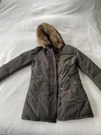Woolrich winterjas parka donkergrijs met bontkraag, Ophalen of Verzenden, Woolrich, Maat 36 (S), Grijs