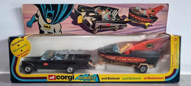 Corgi Toys gift set no. 3 Batman Batmobile en Batboat, Hobby en Vrije tijd, Modelauto's | 1:32, Zo goed als nieuw, Auto, Corgi