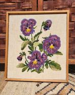 Vintage/Borduurwerk/Violen, Antiek en Kunst, Curiosa en Brocante, Ophalen of Verzenden