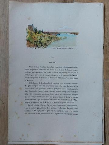 8 / 3 prenten Arnhem uit La Hollande a Vol D' Oiseau 1882 beschikbaar voor biedingen