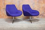 ZGANieuw! 2 paarse stoffen Topform design draaifauteuils, Design, 75 tot 100 cm, Ophalen of Verzenden, Zo goed als nieuw