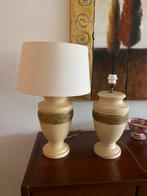 2 stenen lampenvoeten eventueel met witte kap, Huis en Inrichting, Lampen | Tafellampen, Minder dan 50 cm, Overige materialen