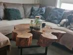 Unieke hand gemaakte boomstam salontafel, Ophalen, Zo goed als nieuw, Rechthoekig, Minder dan 50 cm