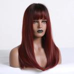 Rode Pruik Met Pony Lang Haar Lange Haren Vrouwen Dames Rood, Verzenden, Nieuw, Pruik of Haarverlenging