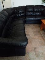 Leren hoekbank met ronde hoek, Ophalen, Gebruikt, Hoekbank, Leer