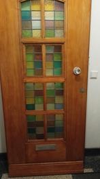 Voordeur met glas in lood, 1936, jaren 30, Doe-het-zelf en Verbouw, Deuren en Horren, Ophalen, Gebruikt, 80 tot 100 cm, Buitendeur