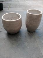 2 Pretoria zware bloempotten, Gebruikt, Rond, Binnen, Ophalen of Verzenden