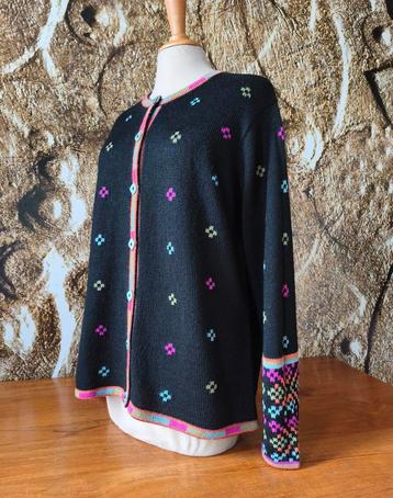💖 Prachtig 💯% Zuiver Alpaca wollen vest Intarsia L XL  beschikbaar voor biedingen
