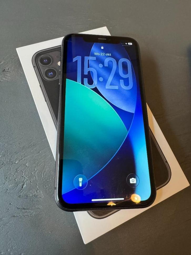 iPhone 11 - Zwart - 64 GB, Telecommunicatie, Mobiele telefoons | Apple iPhone, Zo goed als nieuw, 64 GB, Zonder abonnement, Zonder simlock