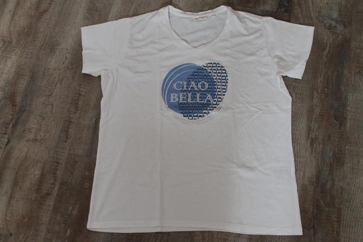 wit shirt met opdruk voor een dame, Kleding | Dames, T-shirts, Zo goed als nieuw, Maat 46/48 (XL) of groter, Wit, Korte mouw, Ophalen of Verzenden