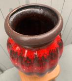 Rood bruin West Germany vaas keramiek rood vintage Scheurich, Ophalen, Gebruikt, Onbekend, Onbekend