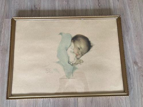 Brocante lijst met slapend jongetje - Bessie Pease Gutmany, Antiek en Kunst, Curiosa en Brocante, Ophalen of Verzenden