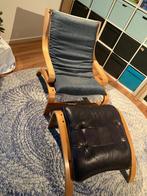 Retro fauteuil met voetenbank seventies, Ophalen, Gebruikt, 75 tot 100 cm, Retro