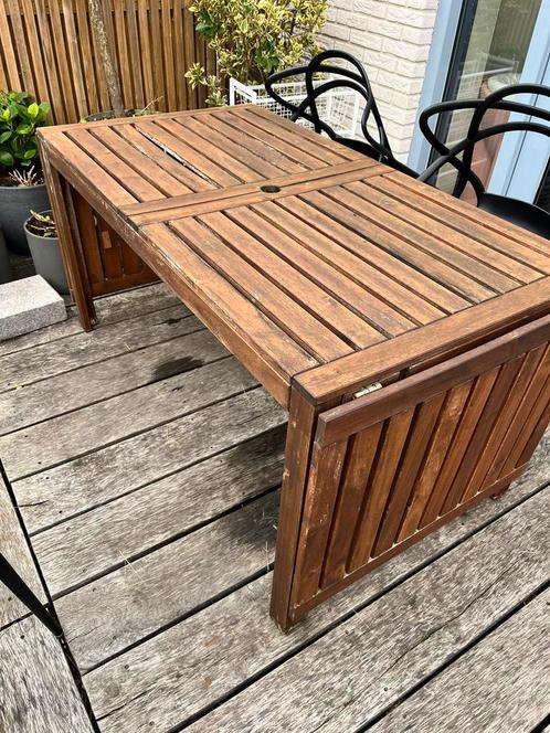 Uitklapbare houten tuintafel / extendable garden table, Tuin en Terras, Tuintafels, Gebruikt, Rechthoekig, Hout, Ophalen