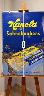 Oud Kanold Sahnebonbons Emaille Reclamebord, Ophalen of Verzenden, Gebruikt, Reclamebord