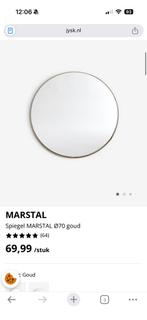 JYSK MARSTAL Spiegel Ø70 - Goud, Ophalen, Rond, Zo goed als nieuw, Minder dan 100 cm