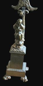 Grote Antieke Bronzen Altaar Kandelaar, Antiek en Kunst, Verzenden, Koper of Brons