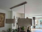 Twee eetkamer hanglampen aan pendel (RVS). Kleur taupe/beige, Ophalen, Gebruikt, 75 cm of meer