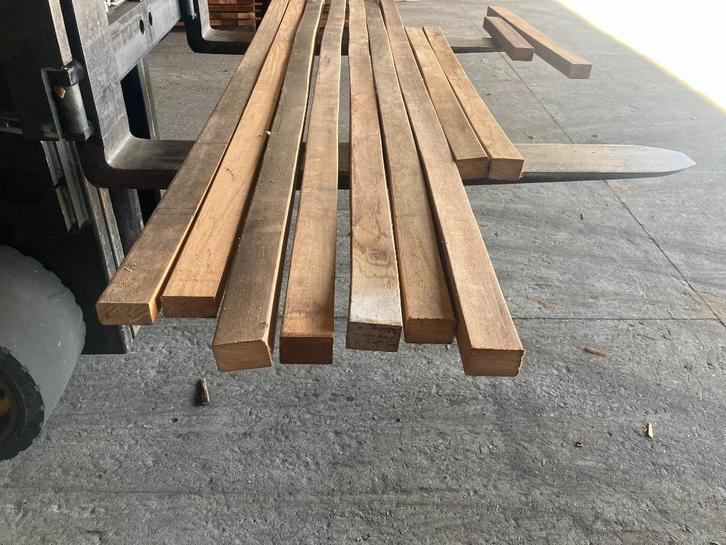 Hardhout/Sucupira amarela–balken-planken-regels-45x60mm, Tuin en Terras, Palen, Balken en Planken, Nieuw, Balken, 180 tot 250 cm