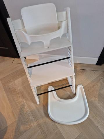 Witte stokke tripp trapp / trip trap + babyset en blad  beschikbaar voor biedingen