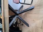 Ronde eettafel met stalen kruispoot 130cm, Huis en Inrichting, Tafels | Eettafels, Gebruikt, Ophalen of Verzenden, Vijf personen of meer