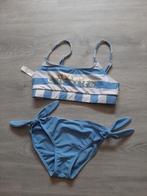 Bikini blauw wit gestreept met print maat 146/152, Bikiniset, Meisje, Ophalen of Verzenden, Zo goed als nieuw