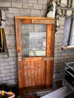 Oude houten deur met glas, Doe-het-zelf en Verbouw, Deuren en Horren, Ophalen, Gebruikt, 80 tot 100 cm, Buitendeur