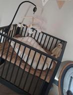 Zwarte babybox met boxkleed, Ophalen of Verzenden, Zo goed als nieuw, Vierkant, Boxkleed