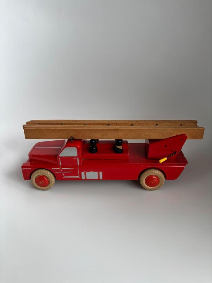 Zeer Zeldzame Houten LEGO ladderwagen 50 e jaren., Antiek en Kunst, Antiek | Speelgoed, Ophalen of Verzenden