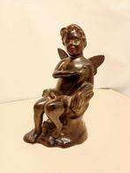 Antiek Bronzen Elf/Putto - 23,5 cm, Antiek en Kunst, Ophalen of Verzenden