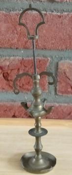 antiek spaans olie lampje, koper, volgnr 43, Antiek en Kunst, Antiek | Lampen, Ophalen of Verzenden