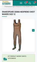 Shakespeare sigma neoprene waadpak size 12 maat 45-46, Watersport en Boten, Hengelsport | Algemeen, Ophalen of Verzenden, Zo goed als nieuw