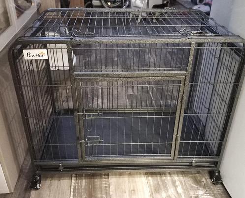 Pawhut hondenbenche op zwenkwielen met rem., Dieren en Toebehoren, Hondenbenches, Zo goed als nieuw, Ophalen