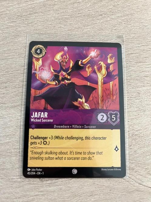Jafar - Wicked Sorcerer 045/204 Lorcana The First Chapter, Hobby en Vrije tijd, Verzamelkaartspellen | Overige, Nieuw, Losse kaart