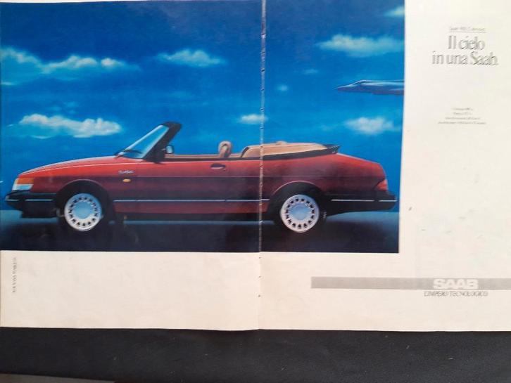 originele advertentie Saab Cabriolet - Italiaans – 1987, Verzamelen, Automerken, Motoren en Formule 1, Zo goed als nieuw, Auto's