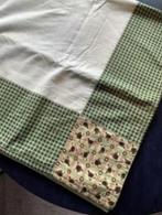 Tafelkleed met kippen; groen geruite rand, witte binnenkant, Ophalen of Verzenden, Zo goed als nieuw, Vierkant, Binnen