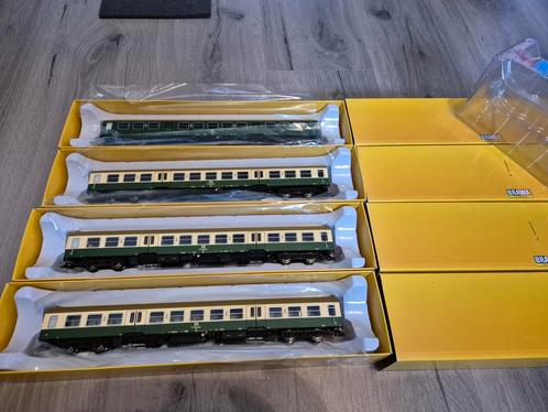 Brawa 46038/46039/46040/46041 - 4-delige Bmh wagonset - DR, Hobby en Vrije tijd, Modeltreinen | H0, Zo goed als nieuw, Wagon, Gelijkstroom